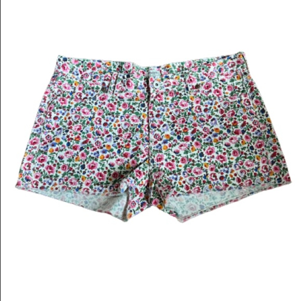Madewell Floral Print Cut Off Shorts Frayed Hemline Style 01595 Pink Size 28